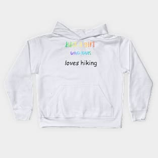 girl who loves hiking Kids Hoodie